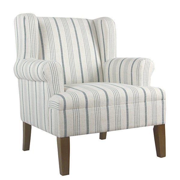 HomePop Emerson Rolled Arm Accent Chair - Blue Calypso Stripe