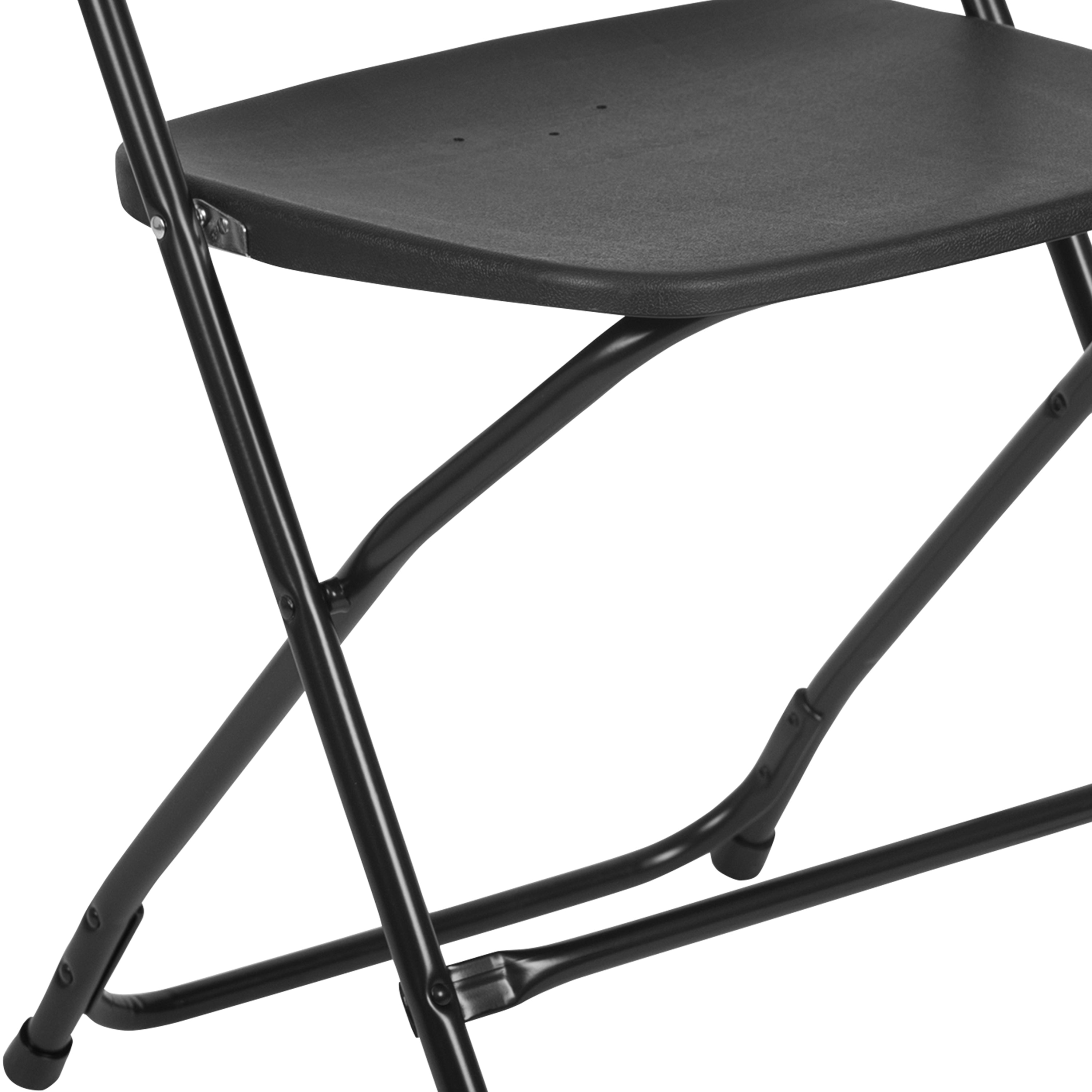 Flash Furniture Hercules™ Series Plastic Folding Chair - Black - 2 Pack 650LB Weight Capacity Comfortable Event Chair-Lightweight Folding Chair