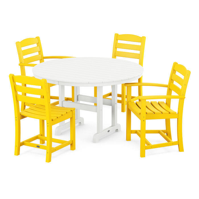 Polywood La Casa Café 5-Piece Round Farmhouse Dining Set PWS171-1