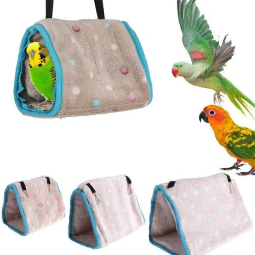 Fashion Winter Bird Plush Hut Tent Hanging Bed Nest Cage Hammock For Parrot Parakeet