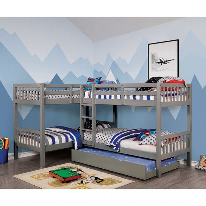 Marquette Quadruple Twin Bunk Bed- CM-BK904GY