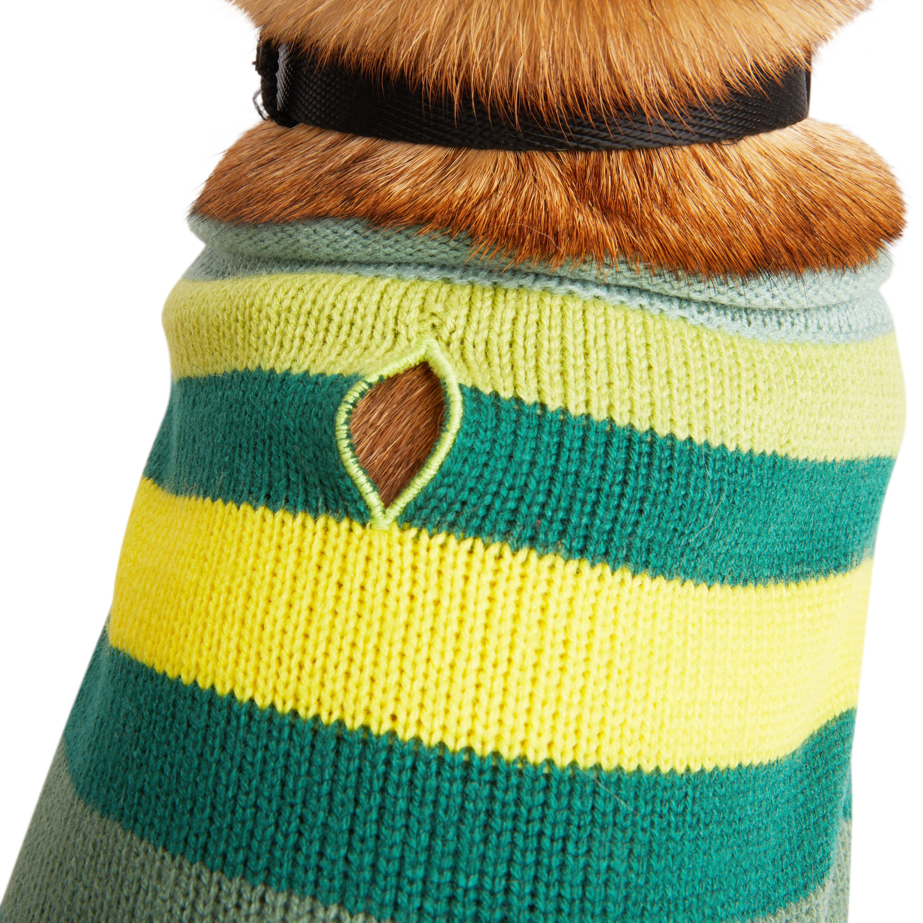 YOULY Green Stripe Dog Sweater， XX-Small