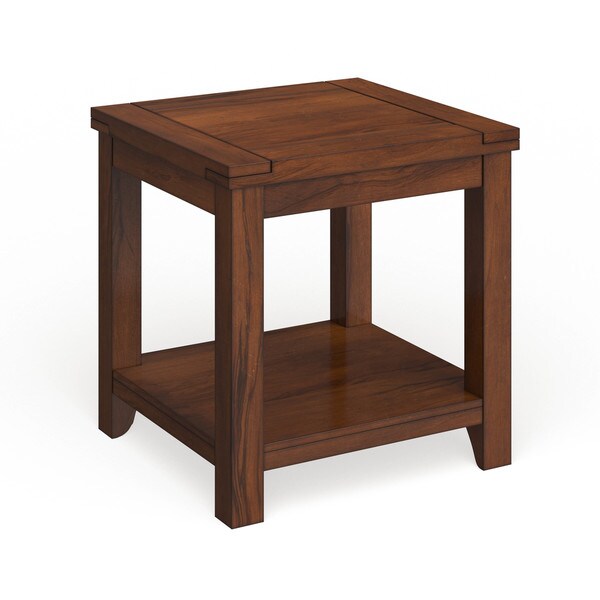 Furniture of America Llat Farmhouse Cherry 24-inch 1-shelf Side Table