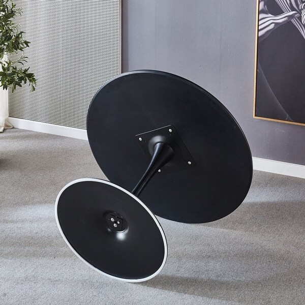 Black Round Dining Table/ End Table Leisure Coffee Table