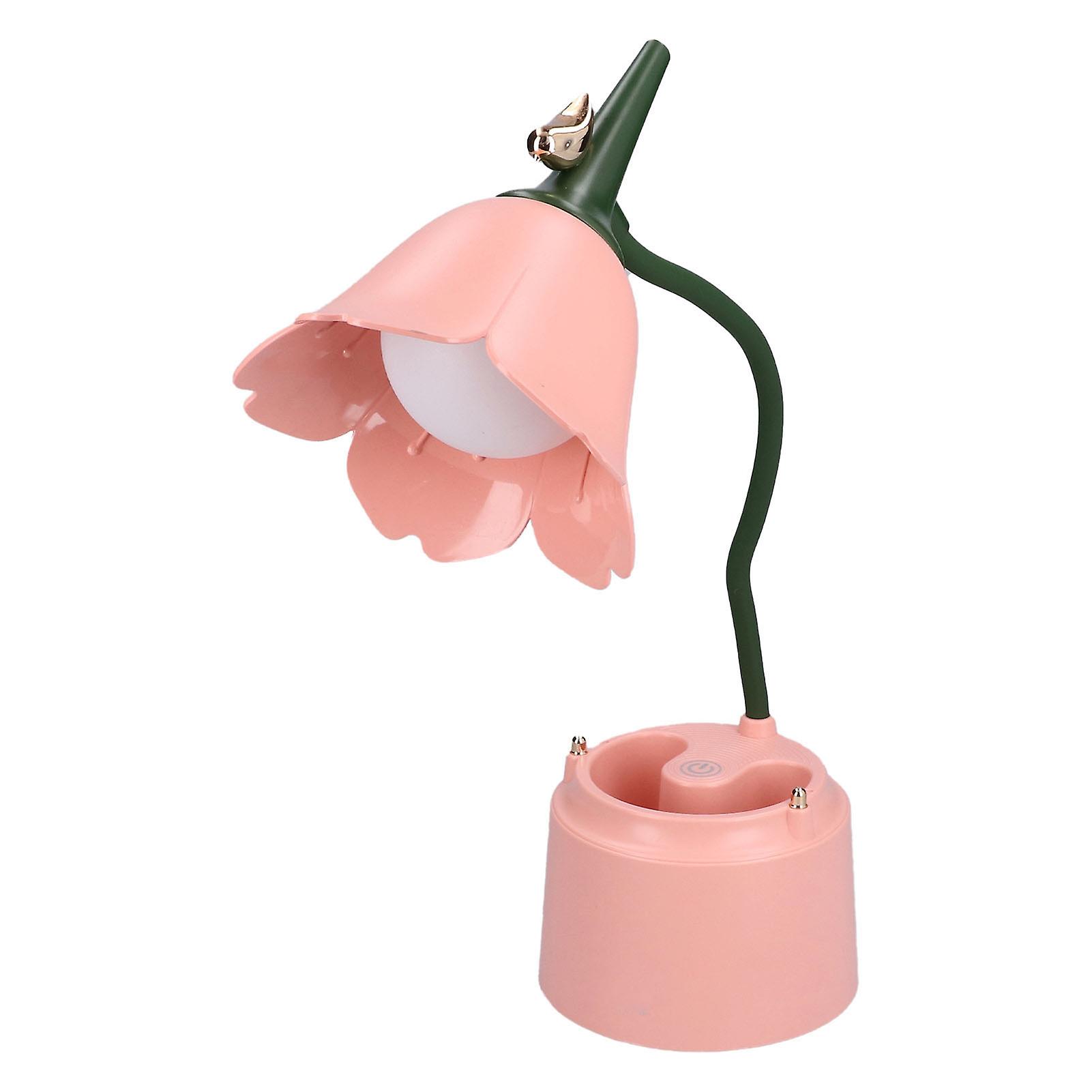 Pink Flower Desk Lamp Universal Hose 3 Gear Store Touch Pink Cute Desk Lamp For Reading Office Bedside Lamp