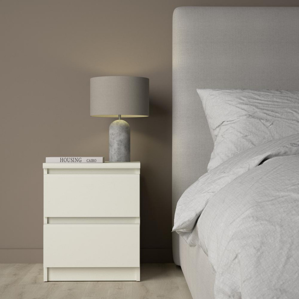 Scottsdale 2 Drawer Nightstand  White Wood Grain   Transitional   Headboards   by Shop Chimney  Houzz