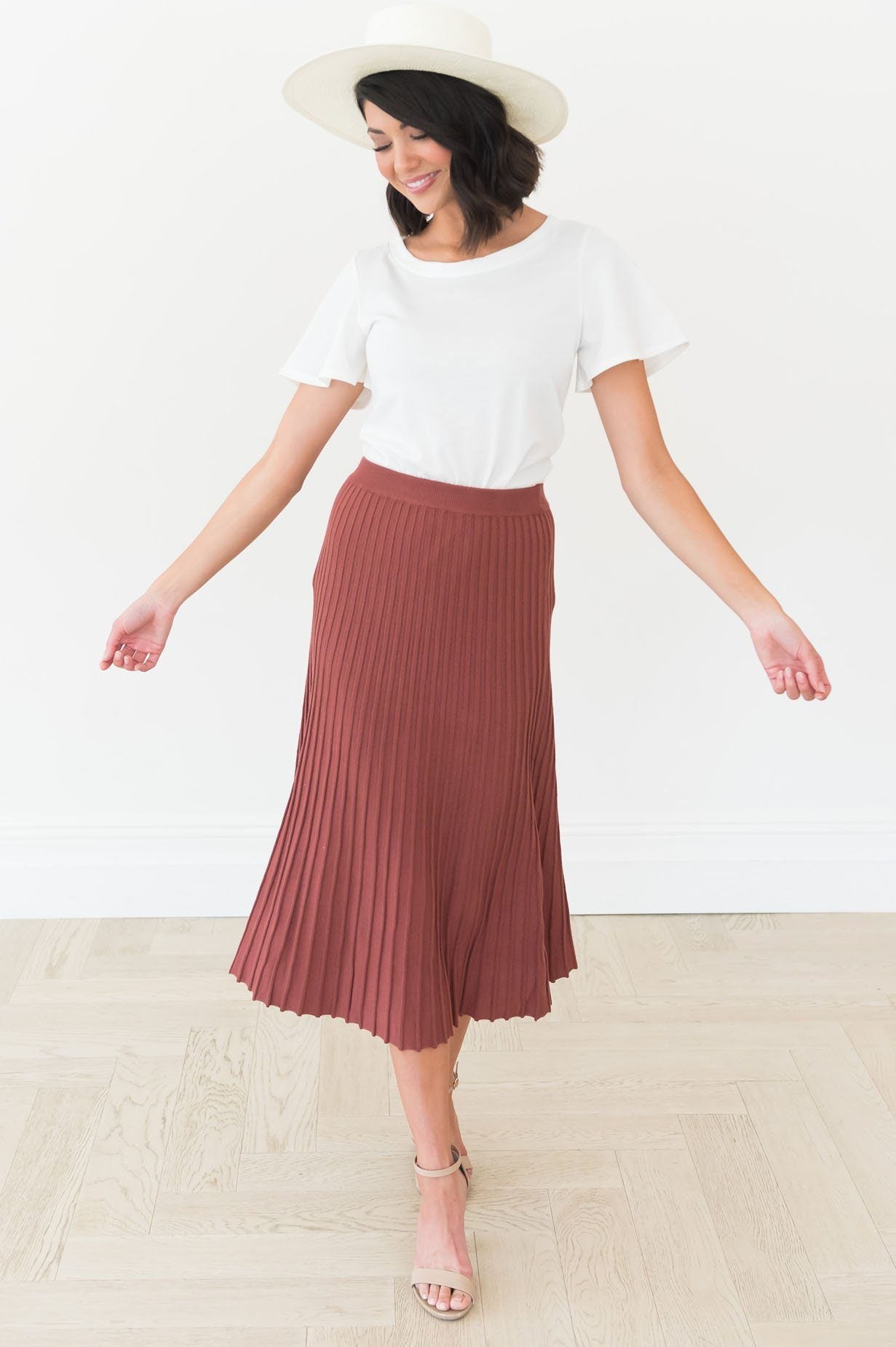 Inspire us With Charm Ribbed Sweater skirt