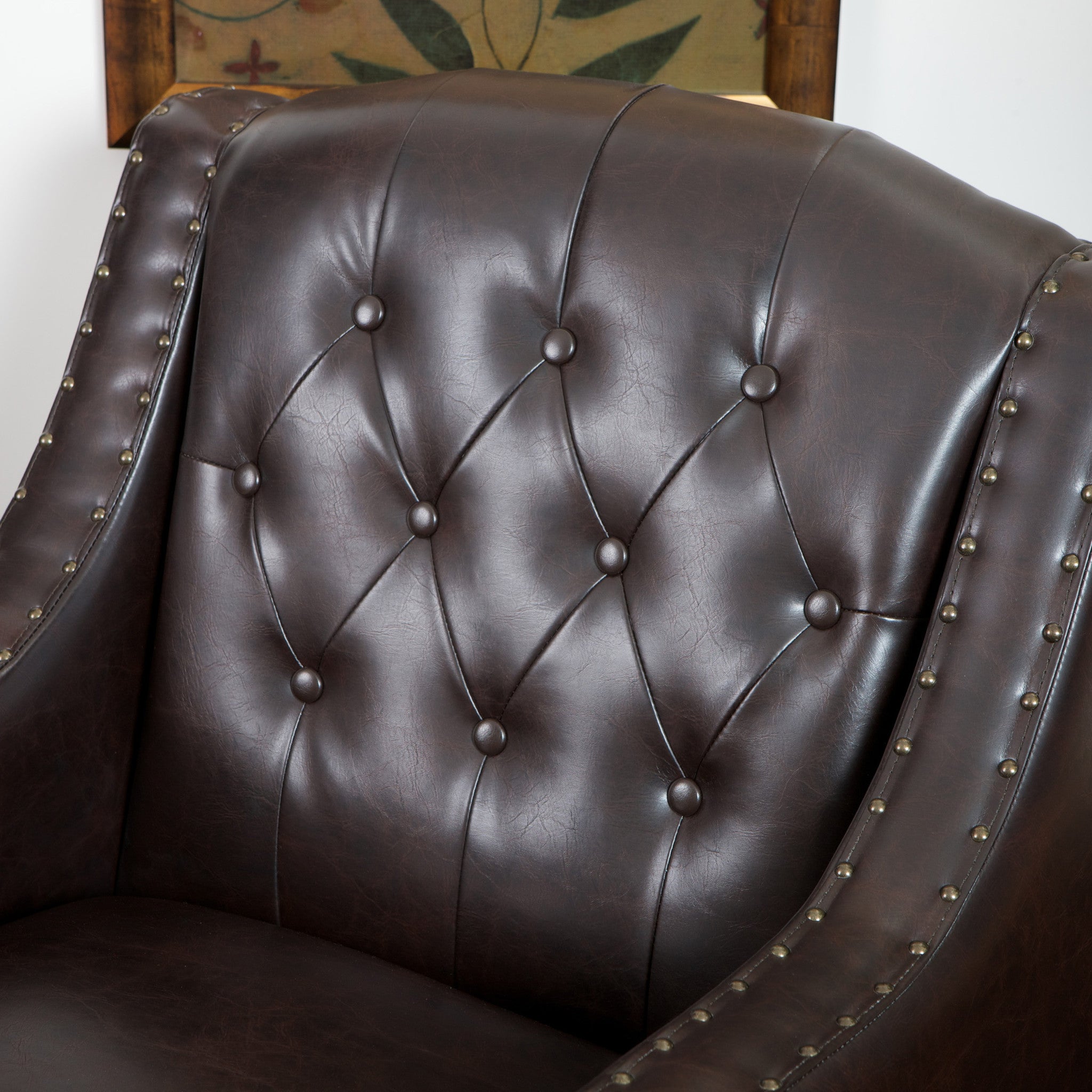 Nottingham Tufted Brown Leather Club Chair