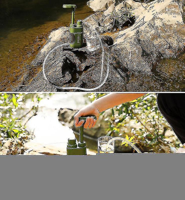 3000l Water Purifier Pump Water Filtration System With Bladder 0.01 Micron Filter For Outdoor Camping Hiking Emergency Survival