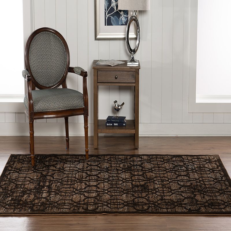 Linon Platinum Iron Gate Trellis Rug