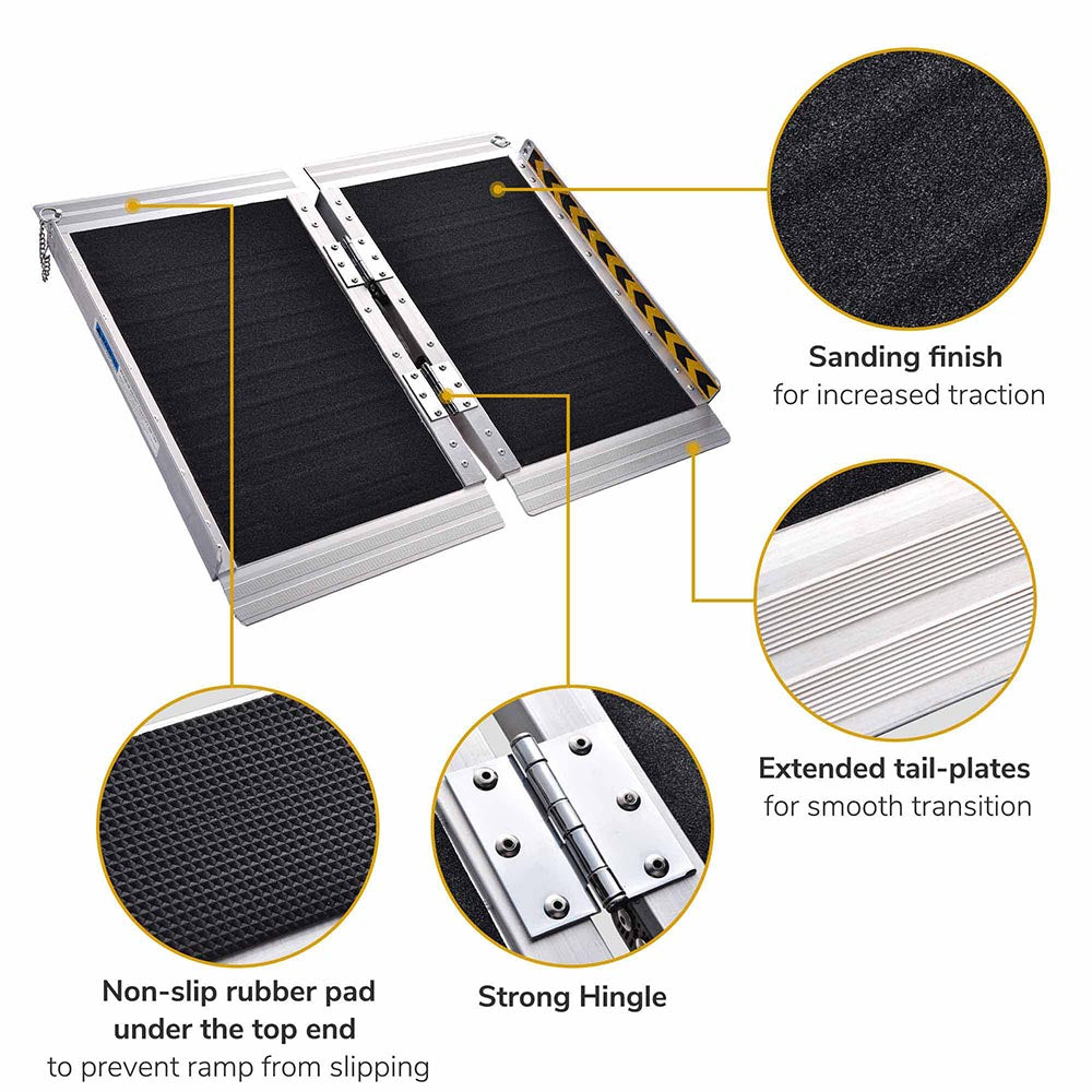 Yescom Wheelchair Ramp 600lb Capacity 2'x29