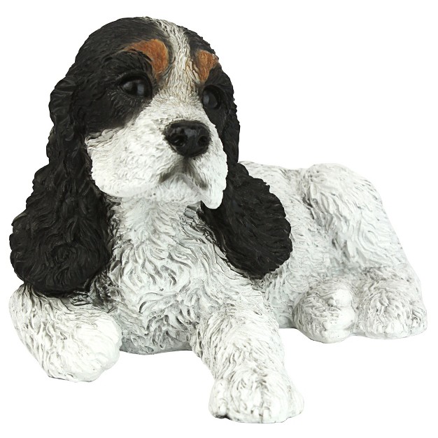 Design Toscano Black amp White Cocker Spaniel Puppy Dog Statue White