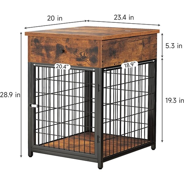 Furniture Dog Crates， Furniture Style Wood Dog Kennel End Table， Dog House Indoor Use， Chew-Proof