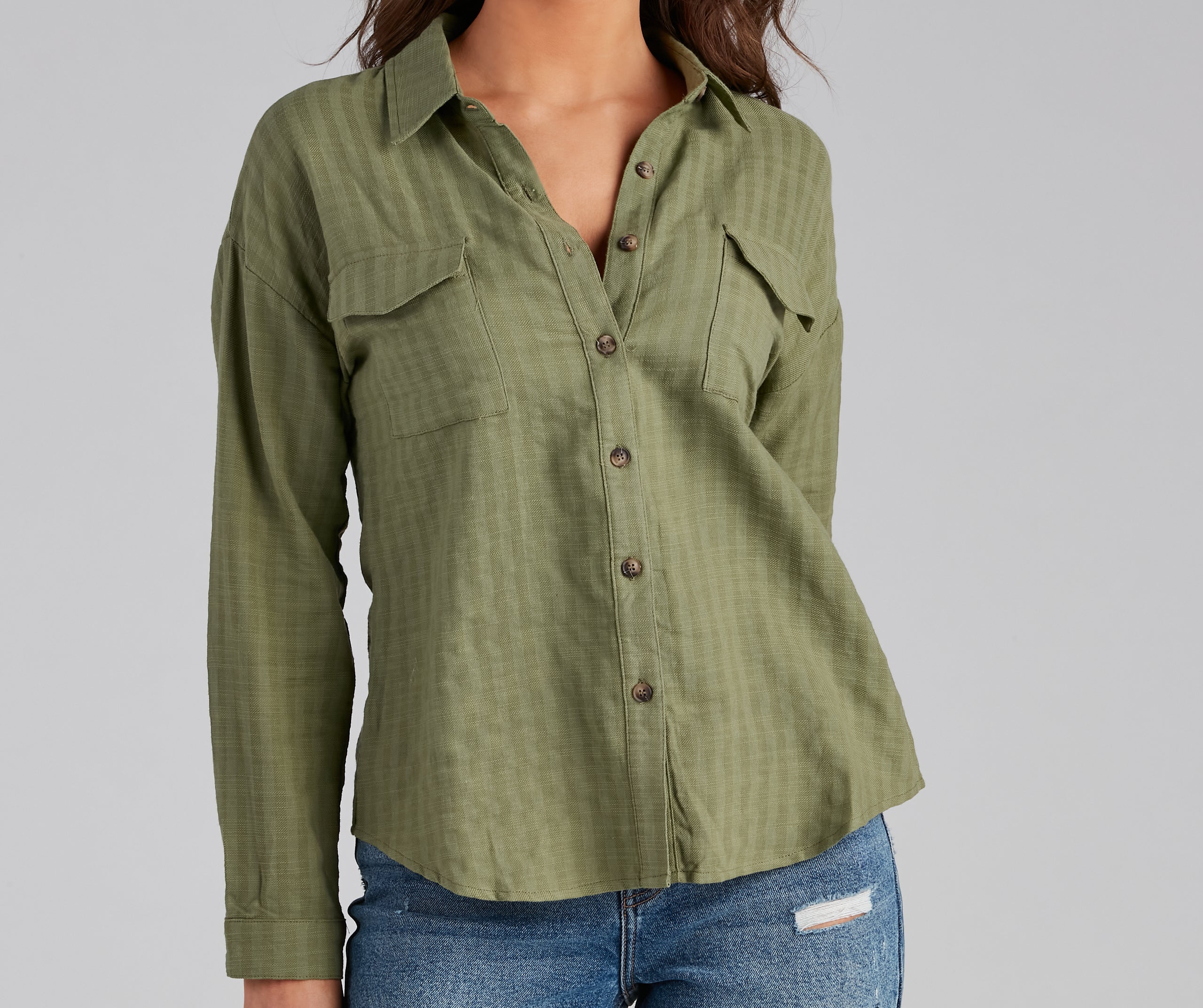 Beach Side Button-Front Linen Shirt