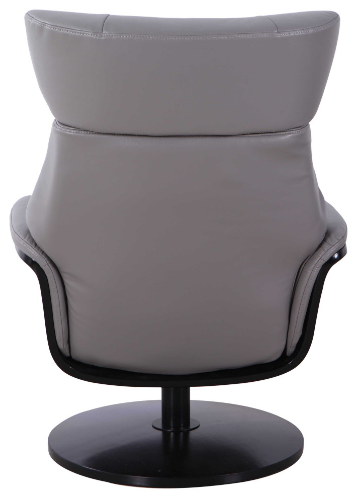 Sennet Recliner and Ottoman in Steel Air Leather   Contemporary   Recliner Chairs   by Progressive Furniture  Houzz