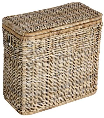 The Basket Lady 3-Compartment Wicker Laundry Sorter Hamper