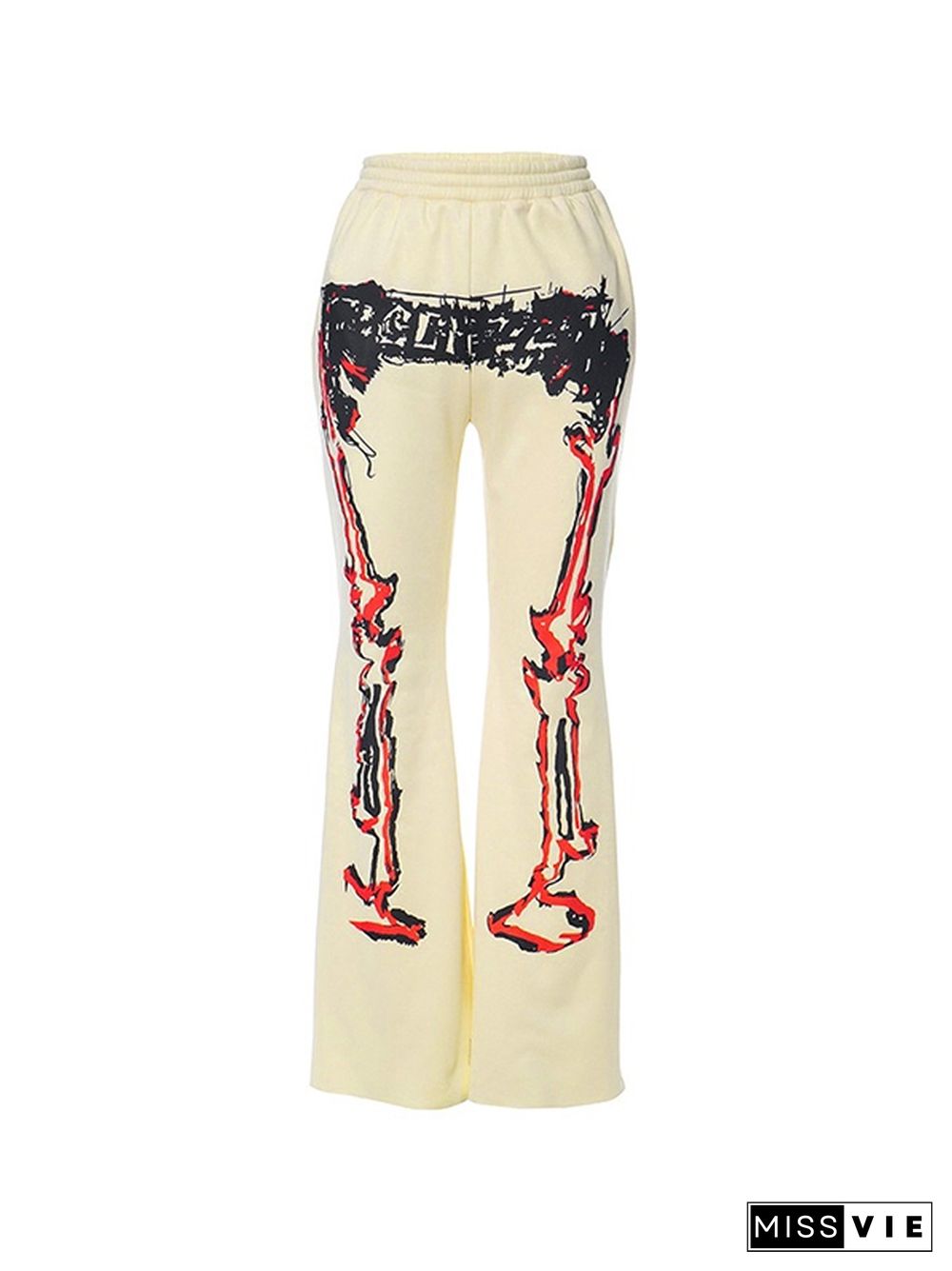 Street Skeleton Graffiti Print Sweatpants