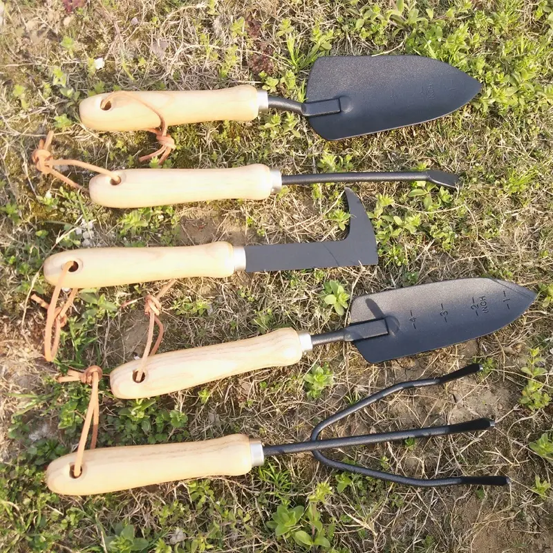 Hot sale s Wood/Metal Garden Tool Garden Hand Tool Carbon steel 6pcs garden tools sets with high quality