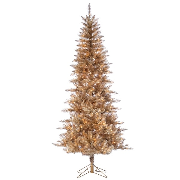 Luxurious 7.5 Foot Gold Tuscany Tinsel Tree with Instant Connect Technology