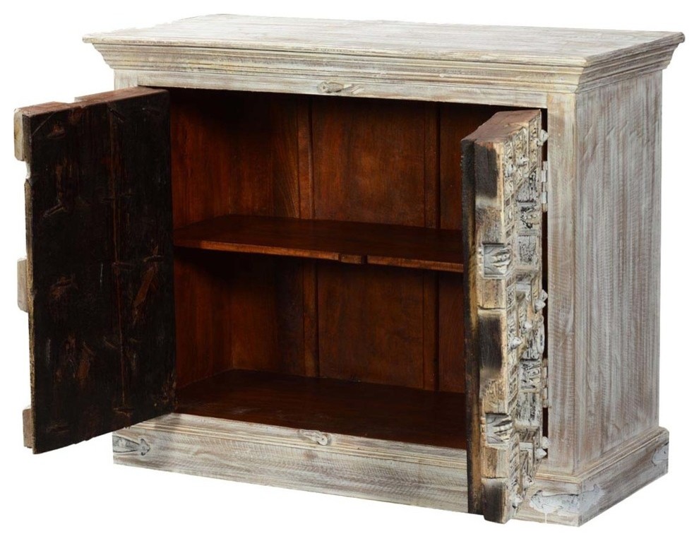 Bagley Mango and Reclaimed Wood Storage Console Cabinet   Farmhouse   Accent Chests And Cabinets   by Sierra Living Concepts Inc  Houzz