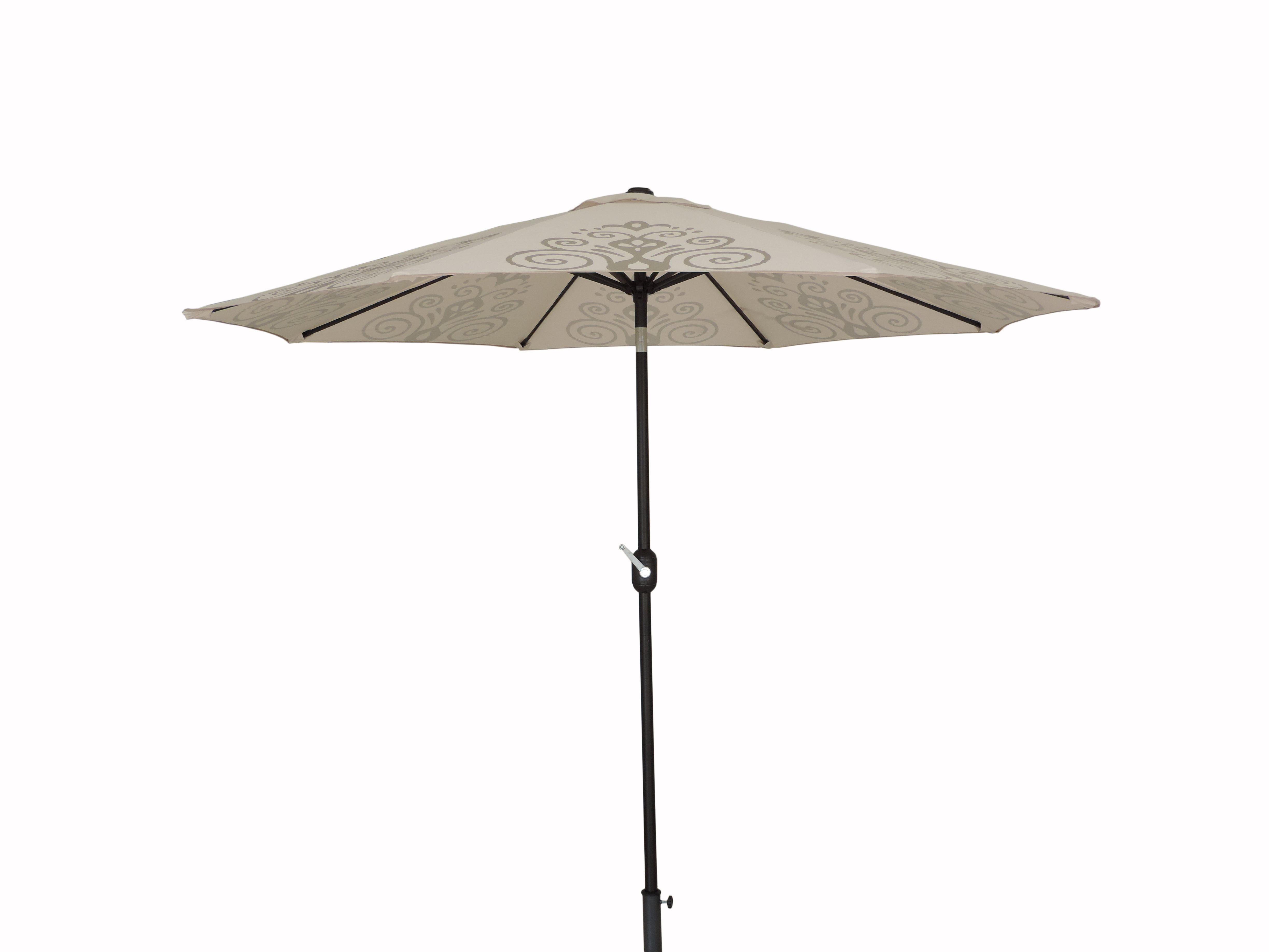 Premium Resort Print Market Outdoor Patio Umbrella (Crank & Tilt)- Tan & Brown