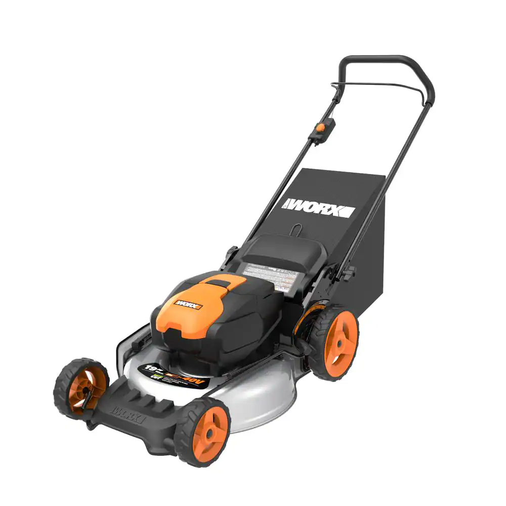 Worx Power Share 20 in. 40-Volt Li-ION Battery 5.0Ah Walk Behind Push Mower w/Mulching and Side Discharge (Tool Only)