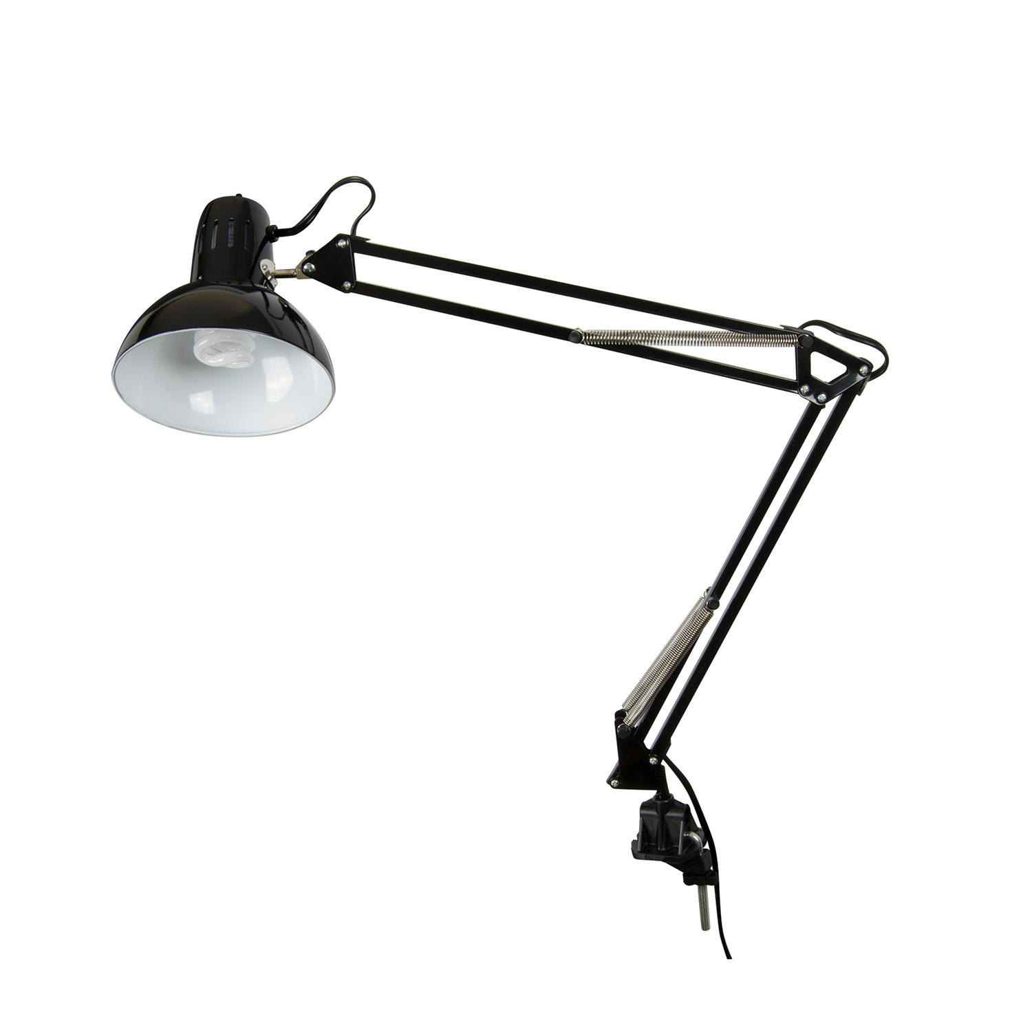 Studio Designs Swing Arm Lamp with 13-watt CFL Bulb， Black