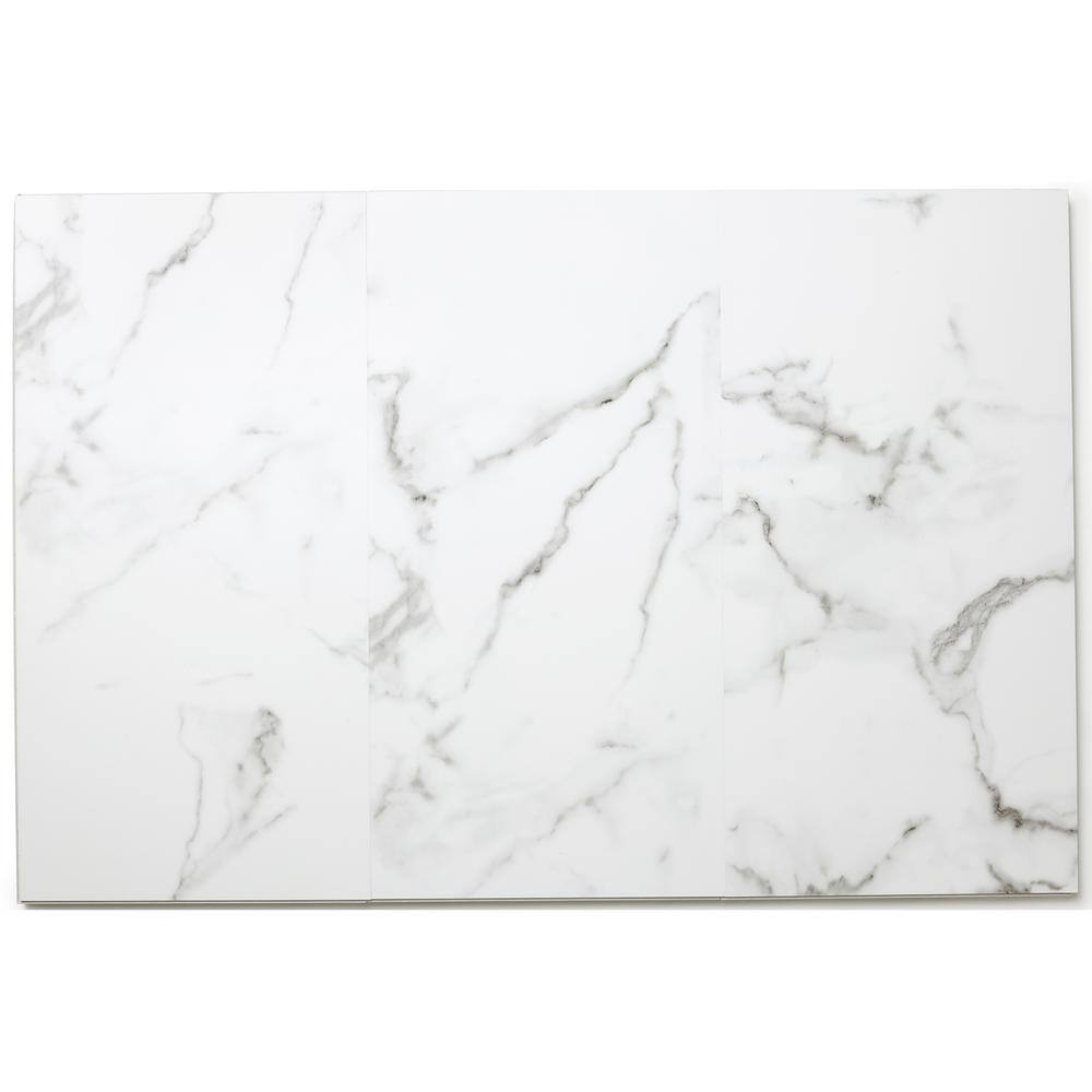 Lucida Surfaces TerraCore Calacatta 22 MIL x 16 in. W x 24 in. L Click Lock Waterproof Vinyl Tile Flooring (16 sqftcase) TC-605