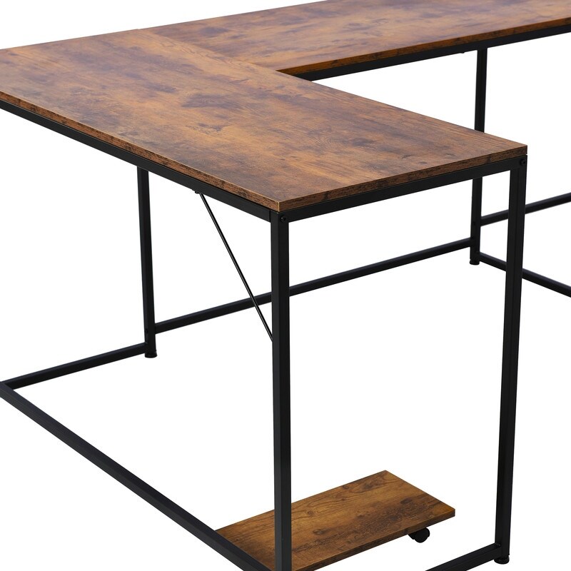 Industrial Style U Shaped Computer Desk  Writing Table Workstation