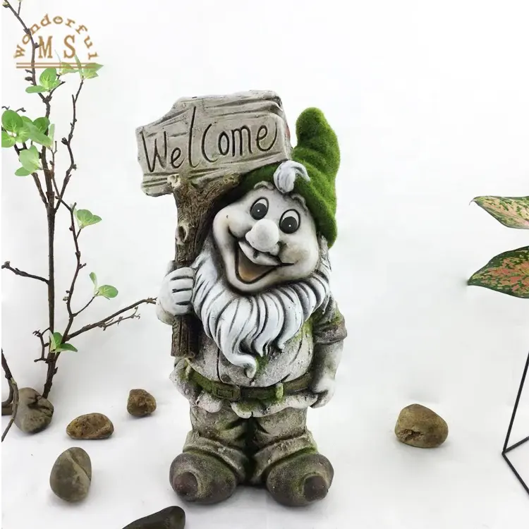 Garden Light standing Design Resin Garden Dwarf Figure  Spring Garden Decoration gnome Solar Light Garden Landscape dwarf statue