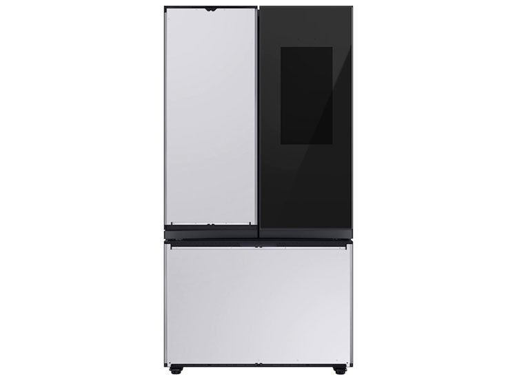  24 Cu. Ft. Custom Panel-Ready With Charcoal Glass Family Hub Panel BESPOKE Counter-Depth 3-Door French Door Refrigerator