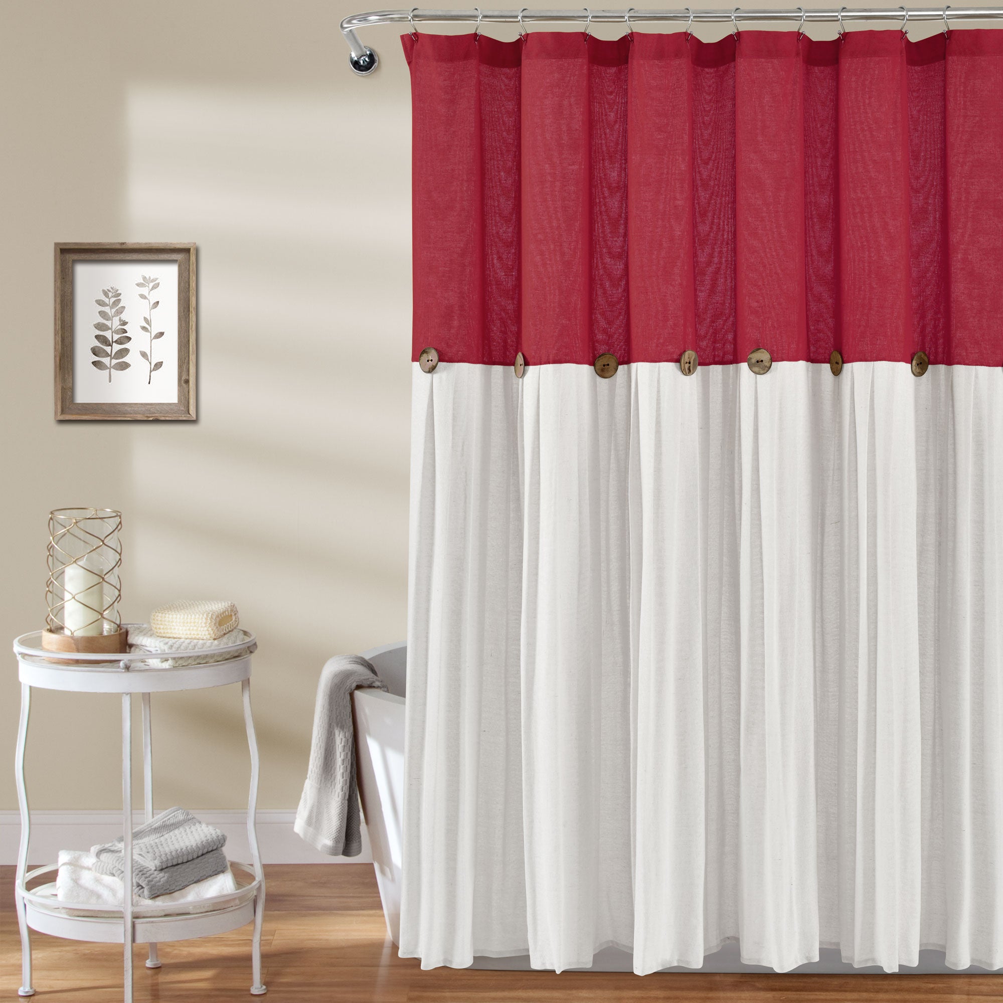 Linen Button Shower Curtain