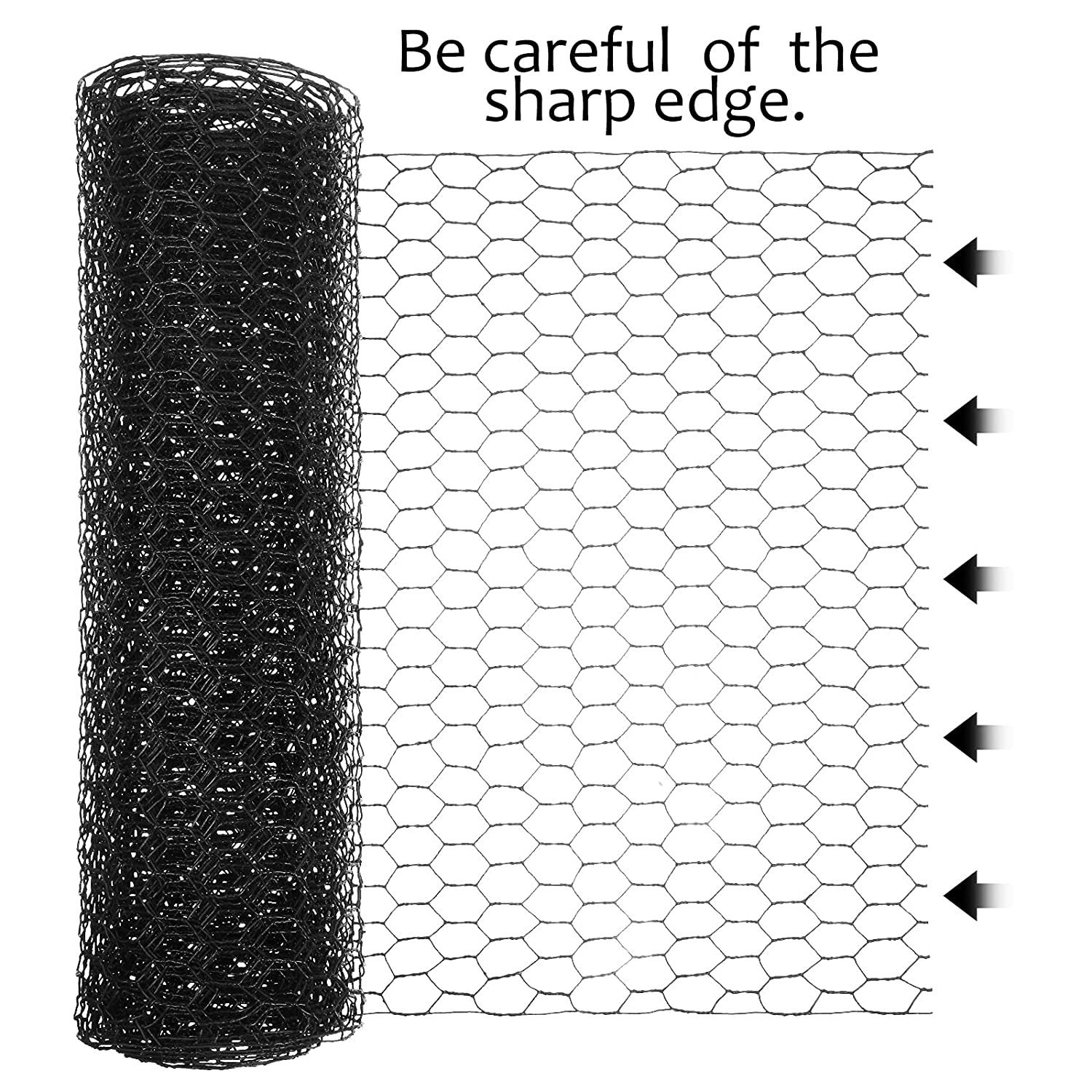 2 Sheets Chicken Wire Net for Craft Work, Galvanized Hexagonal Wire Mesh (Black,13.7 x 40 Inches)