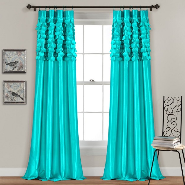 Home Boutique Circle Dream Turquoise Window Curtain 54 X 84 2 Panel Set