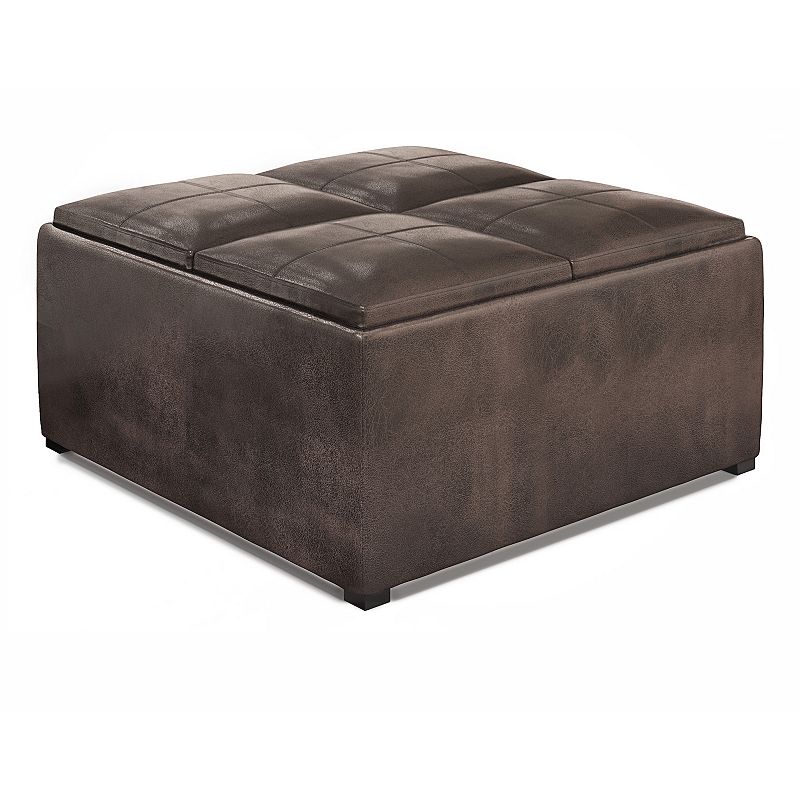 Simpli Home Avalon Coffee Table Storage Ottoman