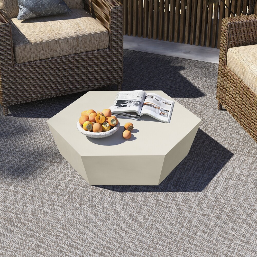 Outdoor Hexagon Patio Concrete Coffee Table  Outdoor Large Side Table