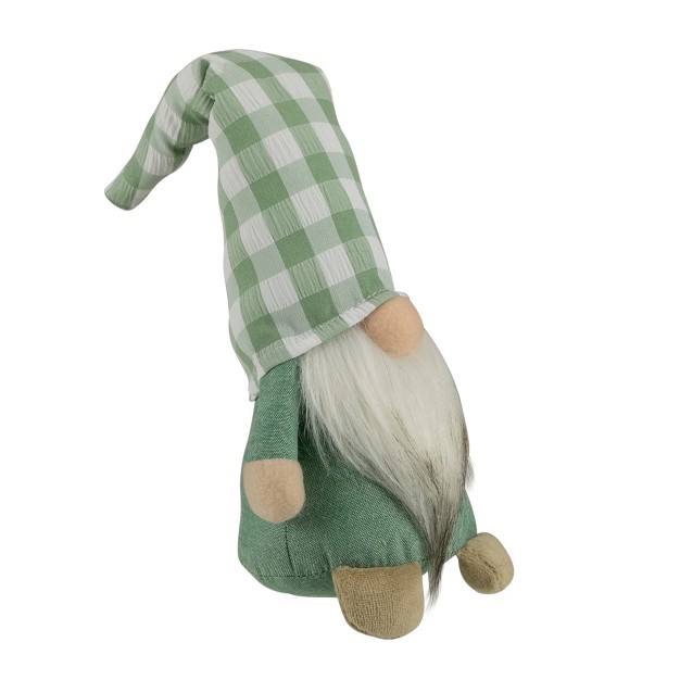 Spring Gnome With Green Plaid Hat