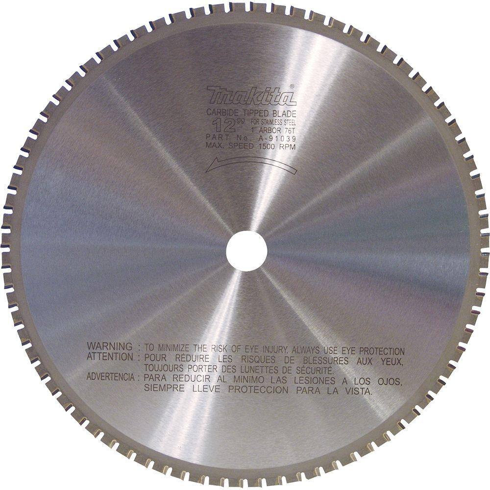 Makita 12 in. 76 TPI Stainless Steel Carbide-Tipped Metal Cutting Blade A-91039