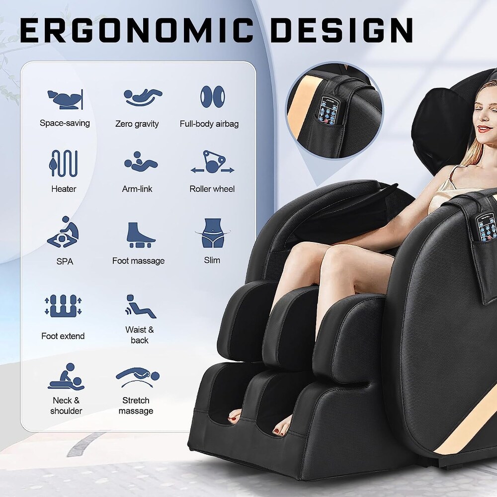 Zero Gravity Motion Massage Recliner for Parents  Full Body Air Pressure Massage Chair Recliner with Heating and moving Roller