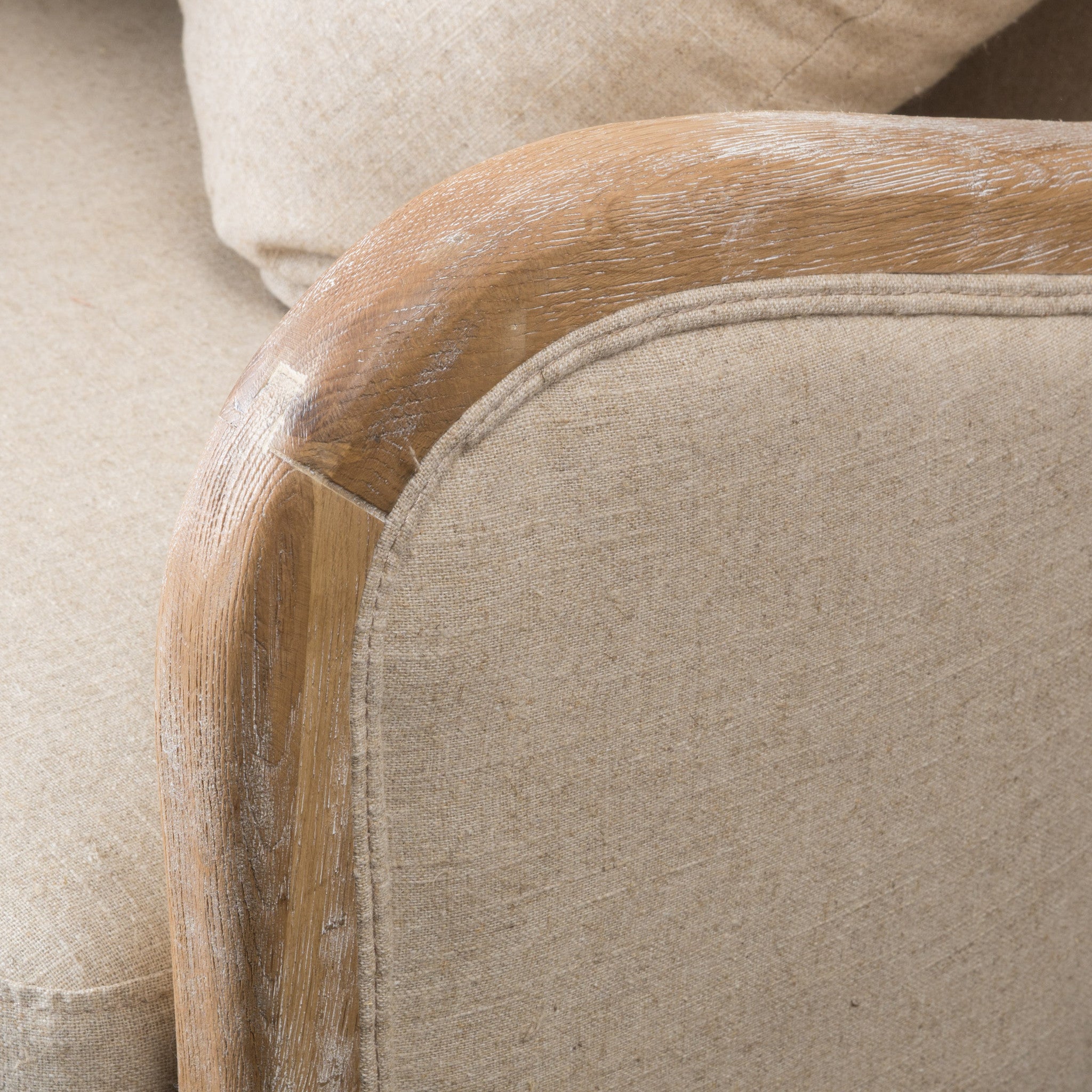 Milton Beige Fabric Wing Chair