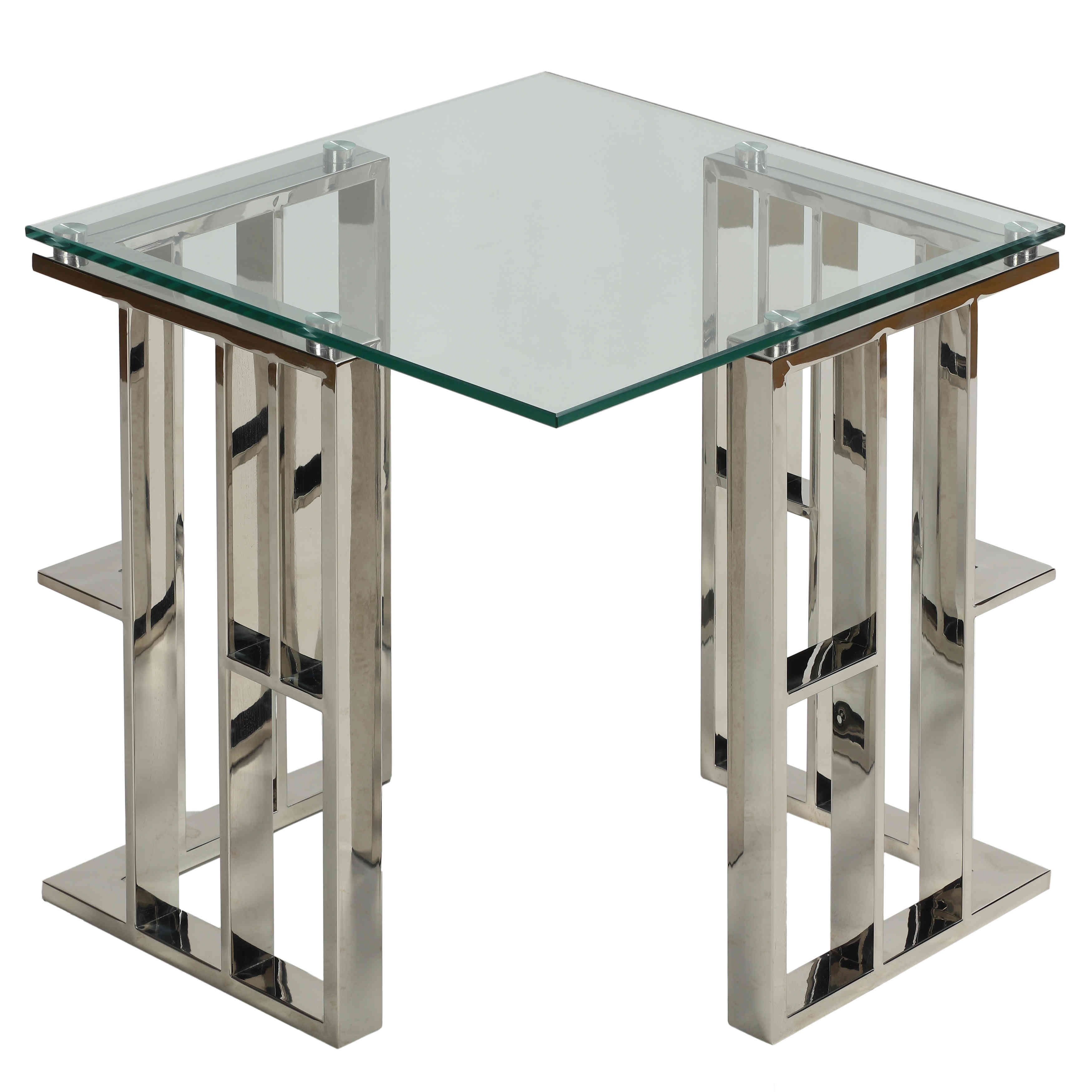 Cortesi Home Ripley Glass End Table