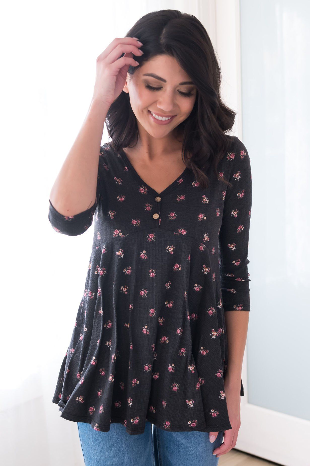 Floral Lullaby Modest Blouse