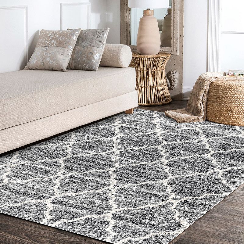 Susa Ogee Moroccan Trellis Shag Area Rug