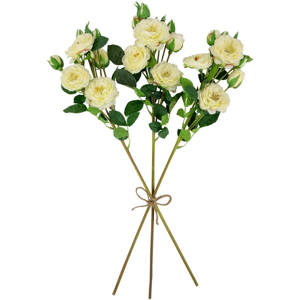 real touch™ white artificial camellia rose floral sprays set of 6 23