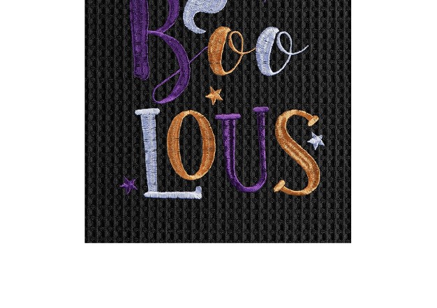 C amp f Home Fab boo lous Ghost Embroidered Cotton Halloween Waffle Weave Kitchen Towel