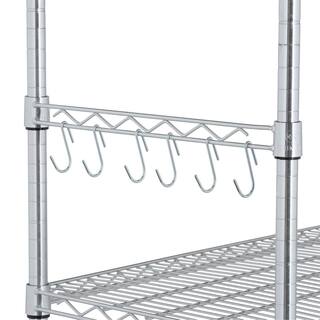 TRINITY EcoStorage Chrome 5-Tier Rolling Steel Wire Shelving Unit (36 in. W x 77 in. H x 18 in. D) TBFZ-0906