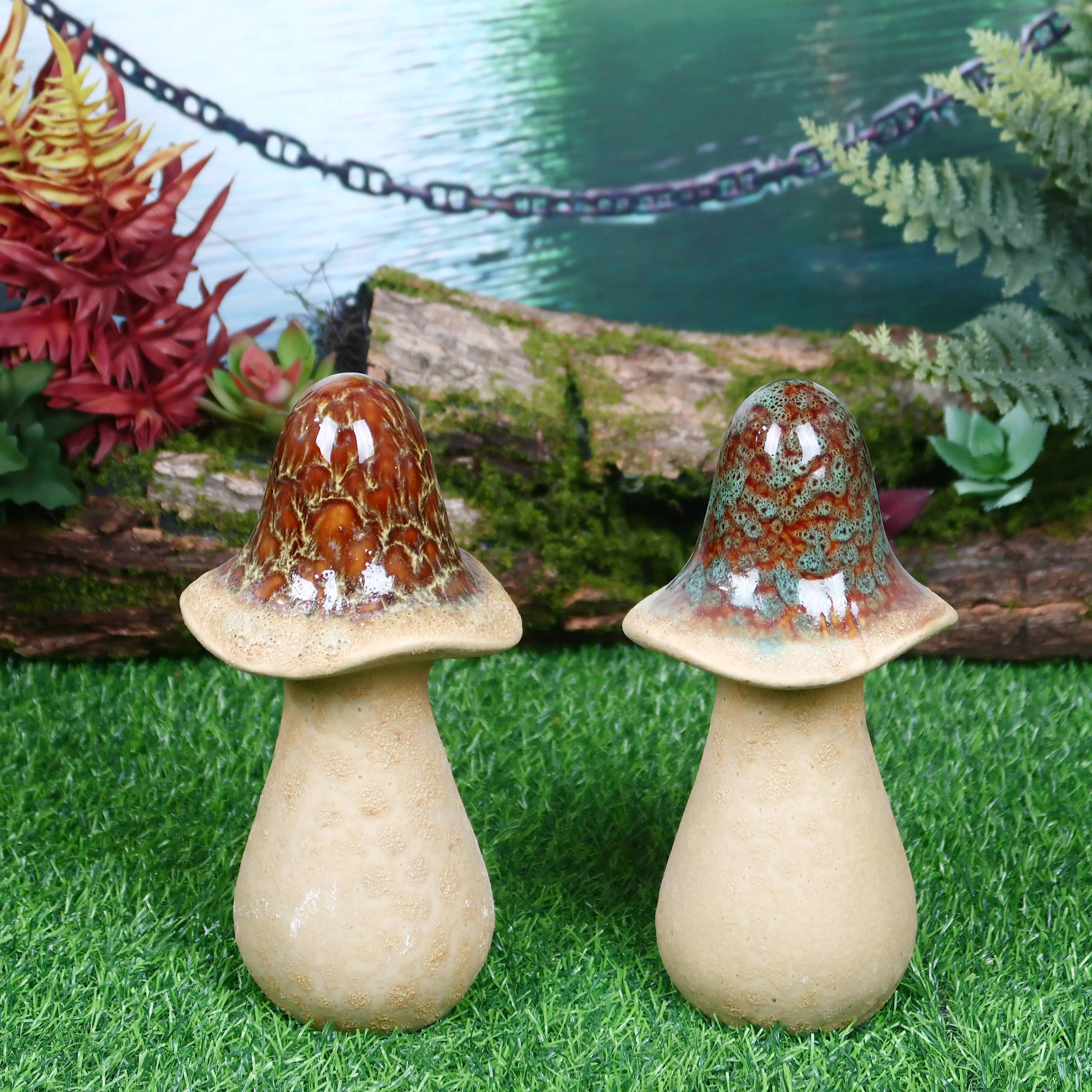 Promotional Mushroom Craft Ceramic Mushroom For Home Decoration Items Lawn Decoration Ceramic Ornament Mushroom