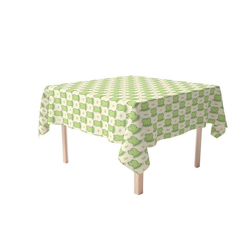 Square Tablecloth， 100% Polyester， 70x70， Frog Illustration