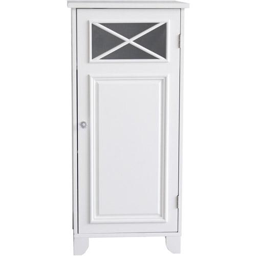 Teamson Home Dawson Wooden Floor Cabinet with Cross Molding， White