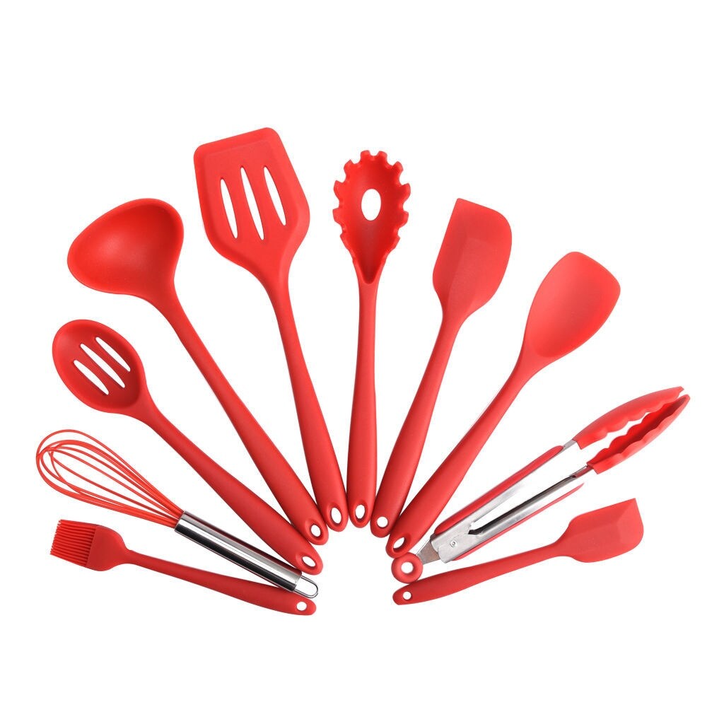 Elyon 10 Piece Silicone Kitchen Cooking Utensils Set   10 Piece